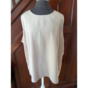 Womens Beige Sleeveless Blouse By Notations Size 2X Polyester Top